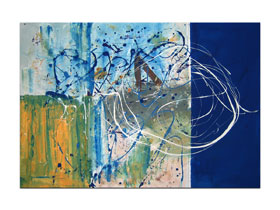 Umjetničke slike MAG galerija - apstraktna slika Prikaz jednog sna akril na hameru 100x70 cm