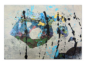 Moderne slike u galeriji MAG - apstraktna slika Odmak od oblika akril na hameru 42x29 cm