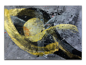 Moderne slike u galeriji MAG - apstraktna slika Zlatno predskazanje akril na hameru 100x70 cm