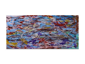 Dnevni boravak slike za uređenje interijera galerije MAG - Put ka sreći - moderna apstraktna slika na platnu 150x70 cm