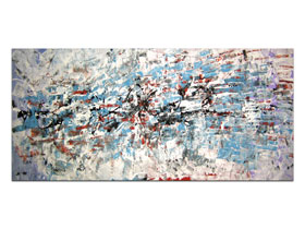Dnevni boravak slike za moderne interijere u galeriji MAG -Pogled iz budućnosti - apstraktna slika na platnu 140x65 cm