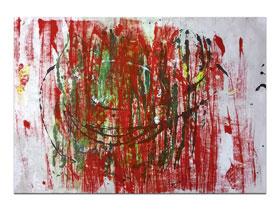 Uređenje poslovnih prostora slikama galerije MAG - originalna apstraktna slika Rabarbara akril na hameru 100x70 cm