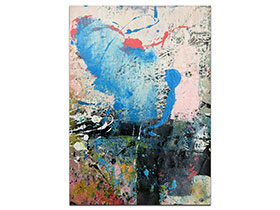 Moderne slike u galeriji MAG - apstraktna slika Plavi dim akril na hameru 42x29 cm