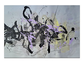 Moderne slike u galeriji MAG - apstraktna slika Pecanje neba akril na hameru 100x70 cm