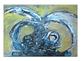 Prodajna galerija slika MAG - originalna apstraktna slika Transformacija akril na hameru 100x70 cm