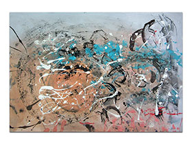 Moderne slike u galeriji MAG - apstraktna slika Jutarnja izmaglica akril na hameru 100x70 cm