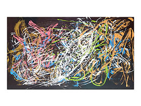 Moderne slike u galeriji MAG - apstraktna slika Vrvi od života akril na platnu 140x80 cm