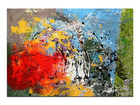 Moderne slike u galeriji MAG - apstraktna slika Crvene sjene akril na hameru 100x70 cm