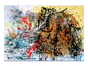 Moderne slike u galeriji MAG - apstraktna slika Tigrova mast akril na hameru 100x70 cm