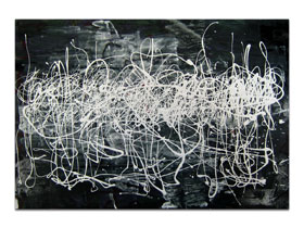 Suvremena umjetnost u galeriji MAG - apstraktna slika Nesputana aktivnost akril na hameru 50x35 cm