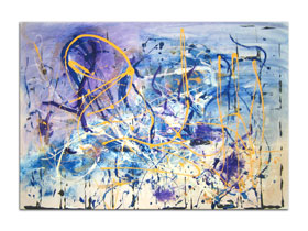 Umjetnine prodaja slika u galeriji MAG - apstraktna slika Splet okolnosti akril na hameru 100x70 cm