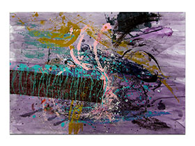 Moderne slike u galeriji MAG - apstraktna slika Ljubičasta reakcija akril na hameru 100x70 cm