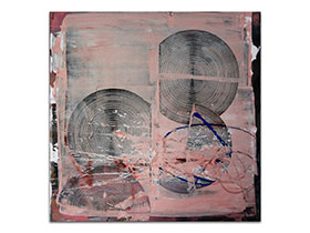 Moderne apstraktne slike u ponudi galerije MAG - apstraktna slika Dotaknuli smo krugove akril na platnu 70x70 cm