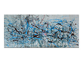 Moderne slike u galeriji MAG - apstraktna slika Obrisi plavetnila akril na platnu 130x55 cm