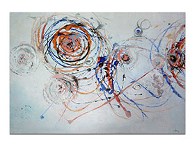 Moderna galerija apstraktnih slika MAG - apstraktna slika Prozračne vizije akril na hameru 100x70 cm