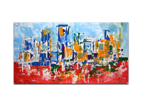 Moderna umjetnost slike u ponudi online galerije - apstraktna slika - akril na platnu Cityscape 4