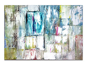 Dizajn interijera slikama iz ponude galerije MAG - apstraktna slika Prozor u svijet akril na platnu 100x70 cm