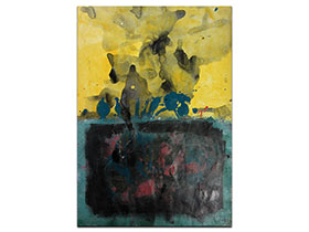 Moderne slike u galeriji MAG - apstraktna slika Dimni signali II akril na hameru 42x29 cm