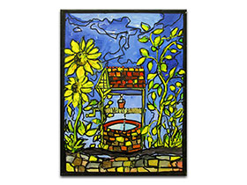 Moderne slike u galeriji MAG - umjetnička slika Bunar u cvijeću Akril na napetom platnu 40x30 cm