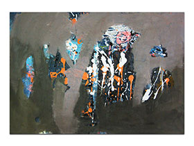 Moderne slike u galeriji MAG - apstraktna slika Skriveni apostoli akril na hameru 100x70 cm