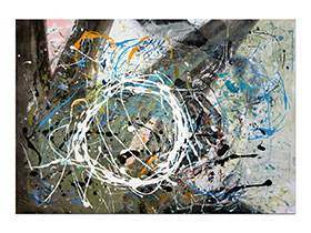 Moderne slike u galeriji MAG - apstraktna slika Biosfera akril na hameru 100x70 cm