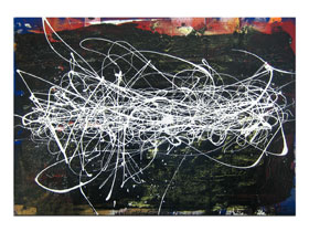 Umjetnine slike u MAG galeriji - apstraktna slika Tragovi sumraka akril na hameru 50x35 cm