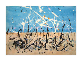 Prodaja slika Zagreb - MAG galerija - originalna apstraktna slika Pustinjska oluja akril na hameru 100x70 cm