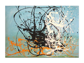 Dubrovnik galerije slika - MAG galerija - originalna apstraktna slika Razigrane sjene akril na hameru 100x70 cm