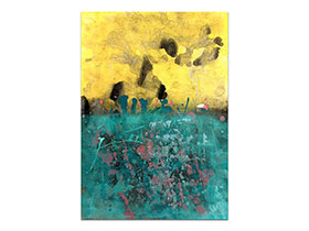 Moderne slike u galeriji MAG - apstraktna slika Dimni signali akril na hameru 42x29 cm