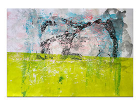 Moderne slike u galeriji MAG - apstraktna slika Astralna livada akril na hameru 100x70 cm