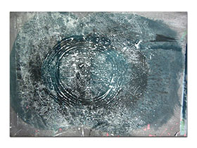 Moderne slike u galeriji MAG - apstraktna slika Krugovi noći akril na hameru 100x70 cm