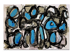 Moderne slike u galeriji MAG - apstraktna slika Omeđeni bazeni akril na hameru 100x70 cm