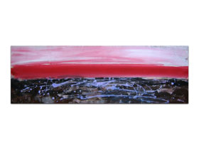 Slike na prodaju u galeriji MAG - apstraktna slika Poslije zalaska akril na platnu 135x45 cm