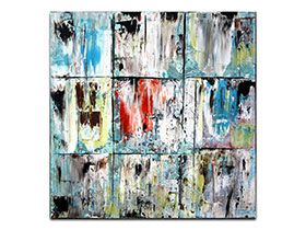 Moderne slike u galeriji MAG - apstraktna slika Toplina dolazi iznutra akril na napetom platnu 80x80 cm