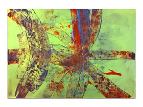 Slike za zid u ponudi galerije MAG - apstraktna slika Cirkulacija radosti Akril na hameru 100x70 cm