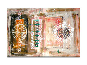 Apstraktno slikarstvo - Apstraktna slika - Kolo sreće - Akril na platnu 95x65 cm