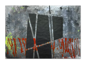 Subjekt je arhitekt - originalna apstraktna slika akril na hameru 100x70 cm - MAG galerija