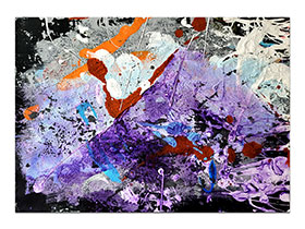 Moderne slike u galeriji MAG - apstraktna slika Ljubičasti spust akril na hameru 30x20 cm