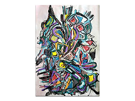 Moderne slike u galeriji MAG - apstraktna slika Skupilo se toga akril na hameru 100x70 cm