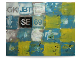 Opremanje interijera modernim slikama iz galerije MAG - 69 - apstraktna slika na hameru 65x50 cm