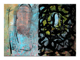 Moderne slike u galeriji MAG - apstraktna slika Muskulatura akril na slikarskom papiru 70x50 cm