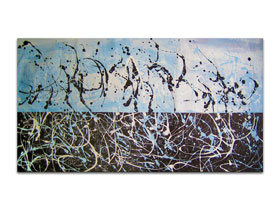 Apstraktna umjetnost slikari apstrakcije u online galeriji MAG - Ples plavog neba - slika na platnu 125x70 cm