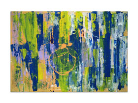 Uređenje interijera slikama galerije MAG - apstraktna slika Boje života akril na hameru 100x70 cm