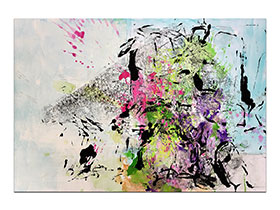 Moderne slike u galeriji MAG - apstraktna slika Razbibriga akril na hameru 100x70 cm