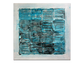 Moderne slike u galeriji MAG - apstraktna slika Tirkizne uspomene Reljefni akril na napetom platnu 100x100 cm