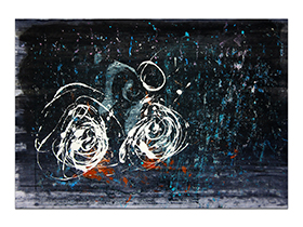 Moderne slike u galeriji MAG - apstraktna slika Krugovi noći VIII akril na hameru 100x70 cm