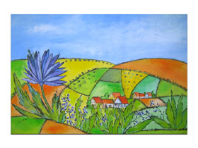 Galerije umjetničkih slika MAG - Umjetnička slika na platnu - Procvjetalo selo - 80x55 cm