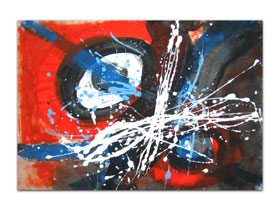 Originalne slike prodaje galerija MAG - apstraktna slika Sraz svjetova Akril na hameru 100x70 cm