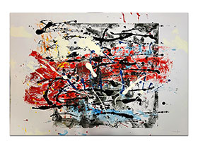 Moderne slike u galeriji MAG - apstraktna slika Kompleksni zaplet akril na hameru 100x70 cm