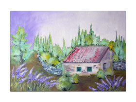 Galerije u Dalmaciji, Istri, Primorju - online galerija MAG - Kuća u Provansi - originalna slika na platnu 70x50 cm